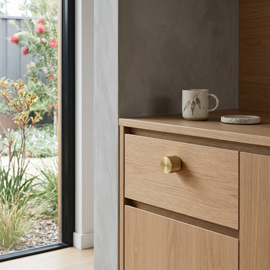 Elara Haus Modern Knurled Solid Brass Furniture Handle