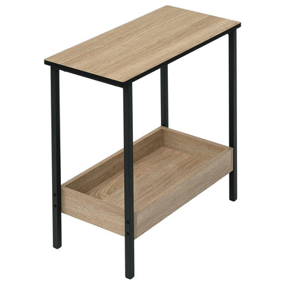 Velistra - Side Table and Coffee Table with 2 Shelves and Extra Storage Space 3
