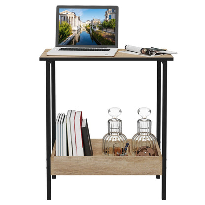 Velistra - Side Table and Coffee Table with 2 Shelves and Extra Storage Space 4