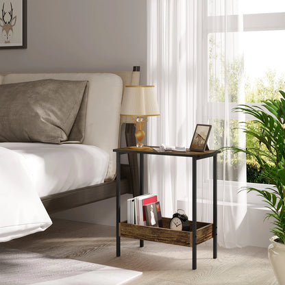 Velistra - Side Table and Coffee Table with 2 Shelves and Extra Storage Space 5