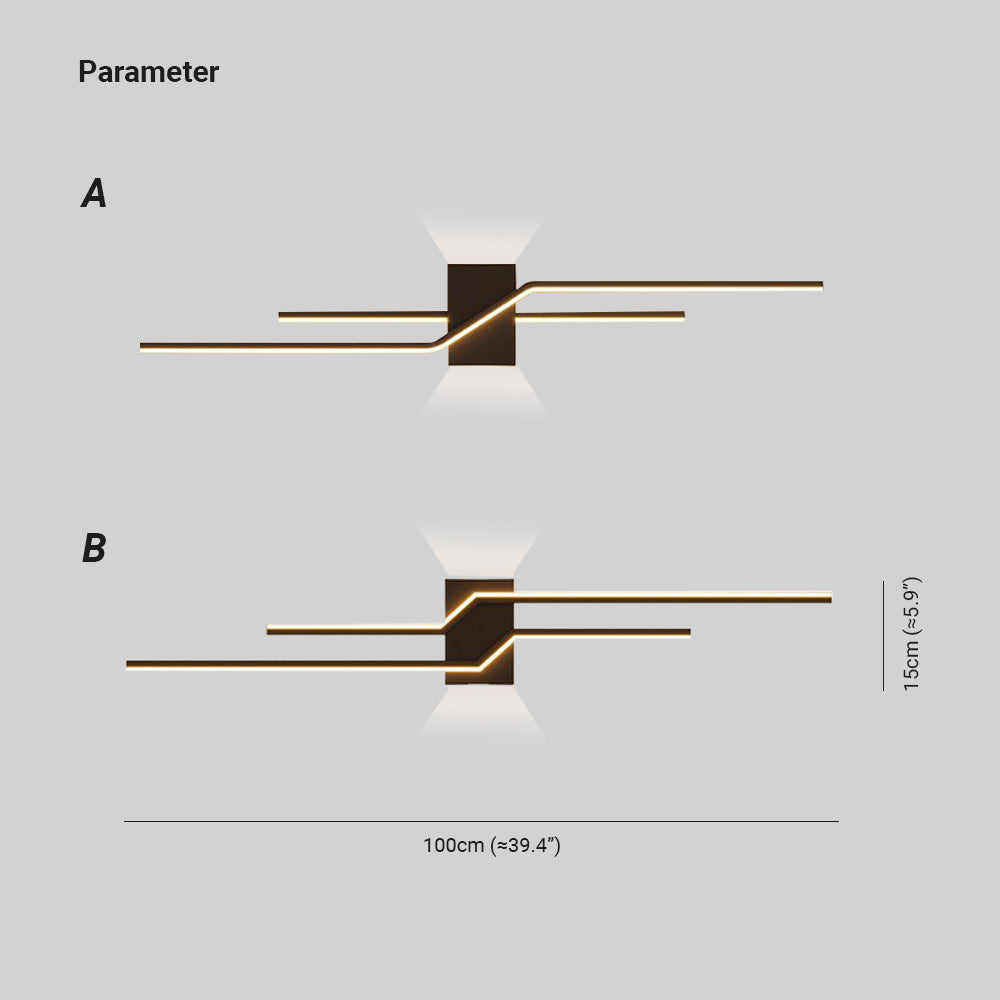 Arisha Minimalist LED Linear Indoor Metal Wall Light 2