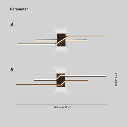 Arisha Minimalist LED Linear Indoor Metal Wall Light 2