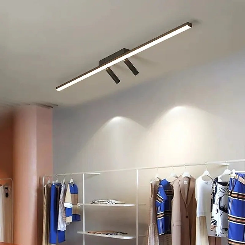 Aim Modern LED Ceiling Light Black Linear Simple 9
