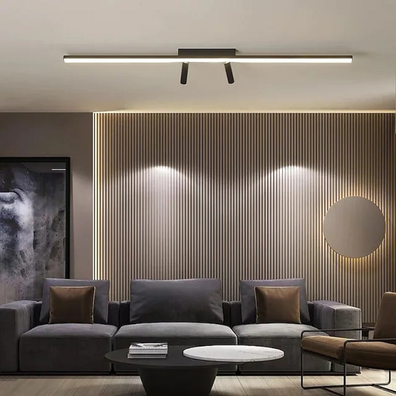 Aim Modern LED Ceiling Light Black Linear Simple 0