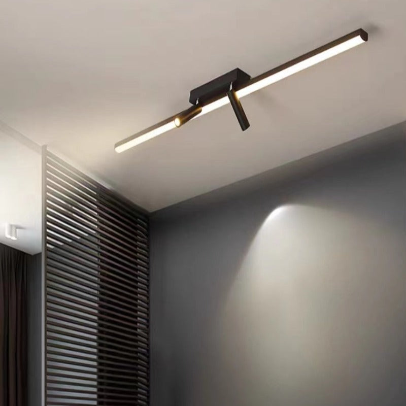 Aim Modern LED Ceiling Light Black Linear Simple 2
