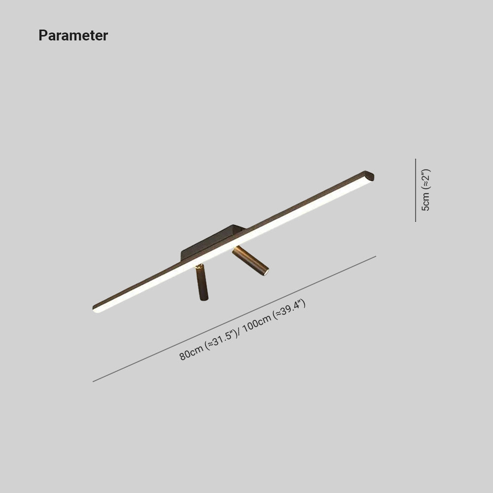 Aim Modern LED Ceiling Light Black Linear Simple 3