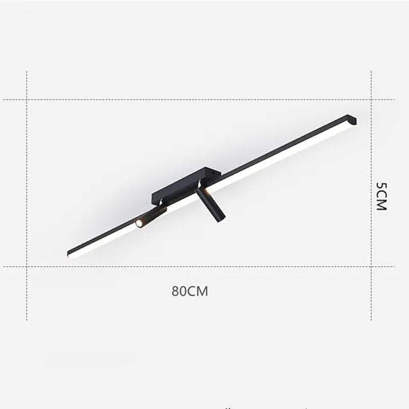 Aim Modern LED Ceiling Light Black Linear Simple 4