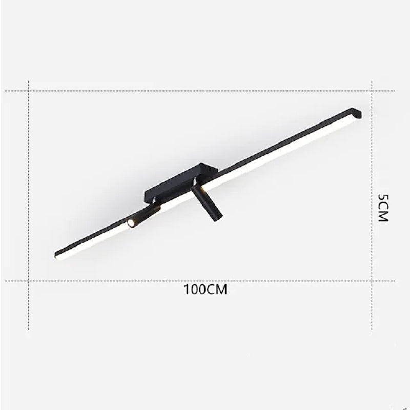 Aim Modern LED Ceiling Light Black Linear Simple 5