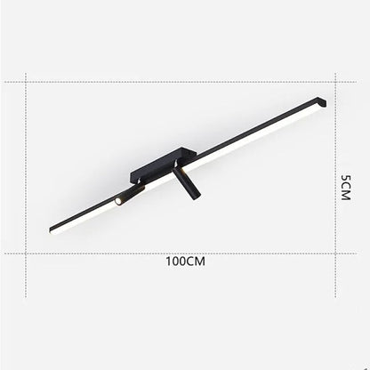 Aim Modern LED Ceiling Light Black Linear Simple 5