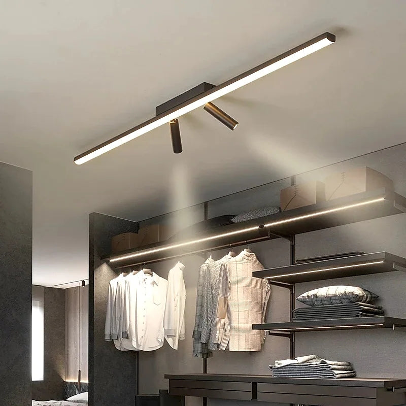 Aim Modern LED Ceiling Light Black Linear Simple 6
