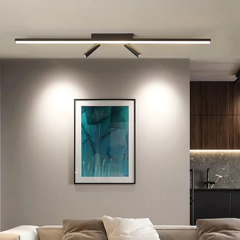 Aim Modern LED Ceiling Light Black Linear Simple 7