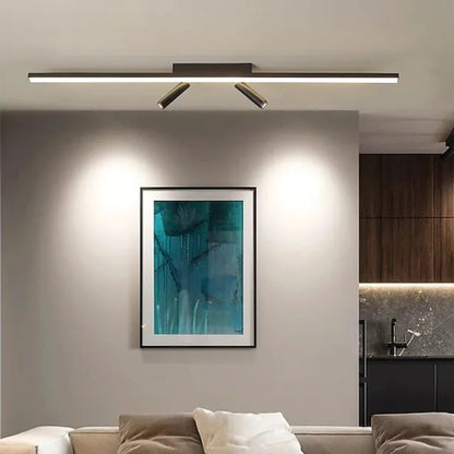 Aim Modern LED Ceiling Light Black Linear Simple 7