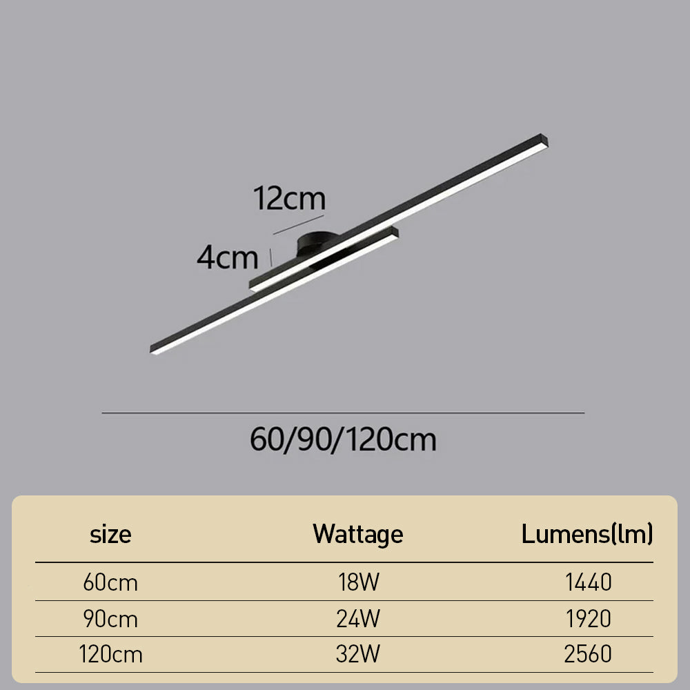 Elara Haus Modern Linear LED Ceiling Light - Aluminium Strip