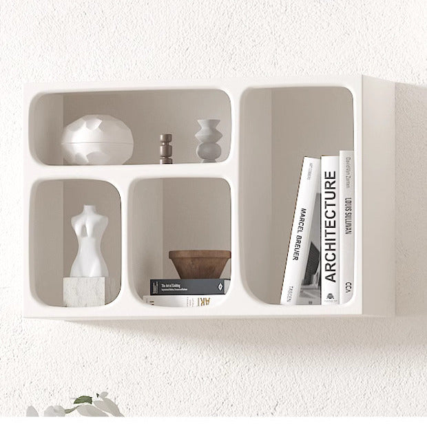 Floating White and Black Wall Mounted Shelves Textured Finished 1
