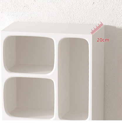 Floating White and Black Wall Mounted Shelves Textured Finished 2