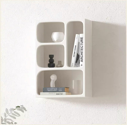 Floating White and Black Wall Mounted Shelves Textured Finished 3