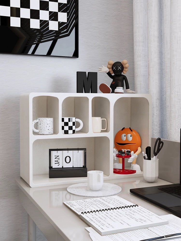 Floating White and Black Wall Mounted Shelves Textured Finished 7