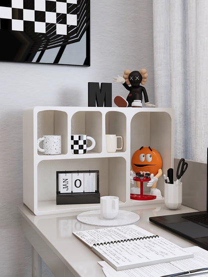 Floating White and Black Wall Mounted Shelves Textured Finished 7