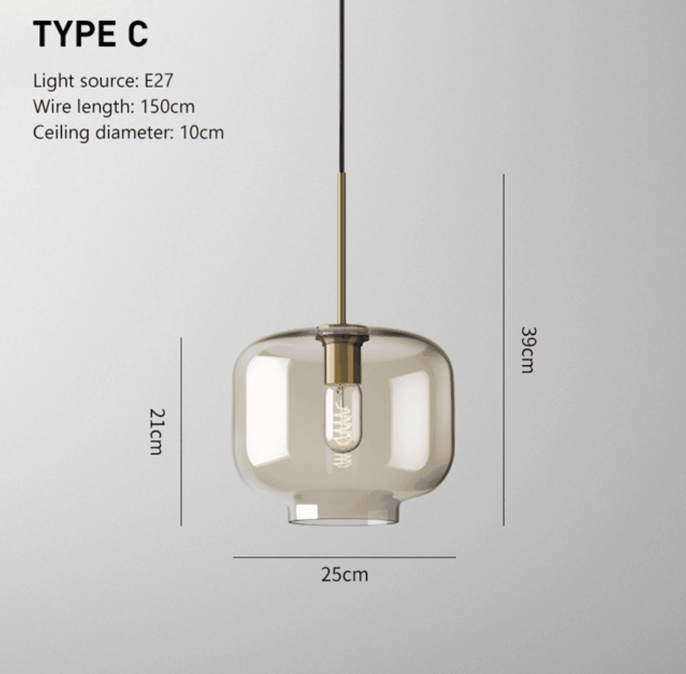 Brass & Glass Pendant Light | Modern Minimalist Ceiling Lamp 8