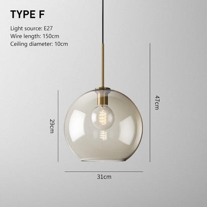 Brass & Glass Pendant Light | Modern Minimalist Ceiling Lamp 11