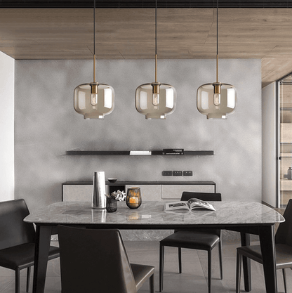 Brass & Glass Pendant Light | Modern Minimalist Ceiling Lamp 1