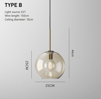 Brass & Glass Pendant Light | Modern Minimalist Ceiling Lamp 7