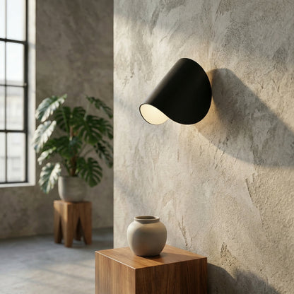 Elara Haus Modern Minimalist Curved Metallic Wall Sconce