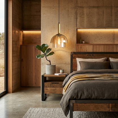 Elara Haus Modern Minimalist Gold & Smoke Glass Pendant – Tiered Shade Design