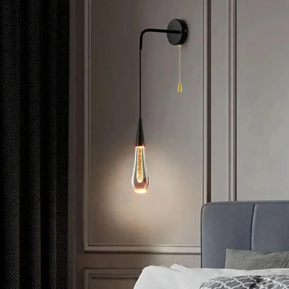 Hanging wall sconce – a modern lamp with a decorative bulb in a minimalist style 0