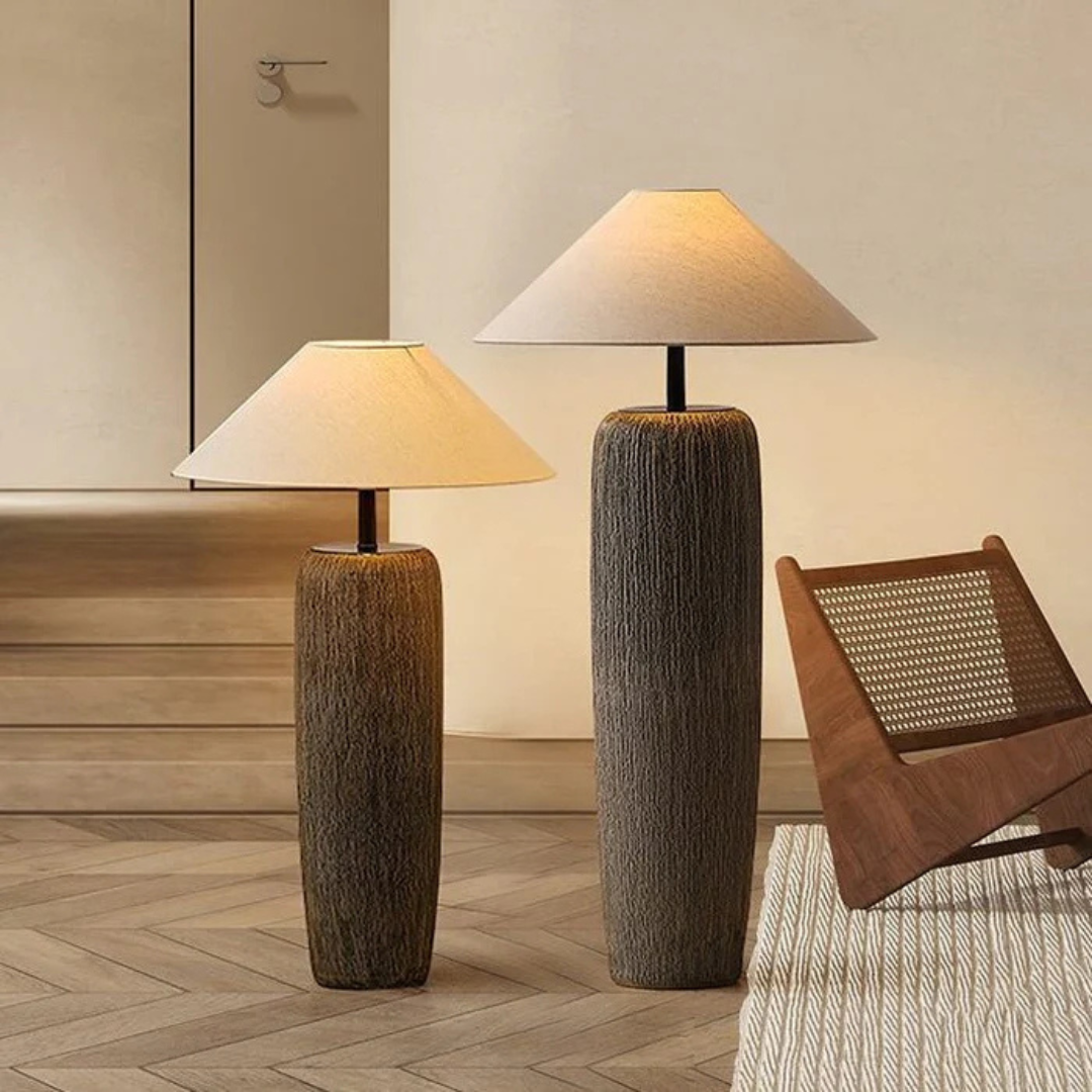 Orama - Weathered Wooden Floor Lamp 0