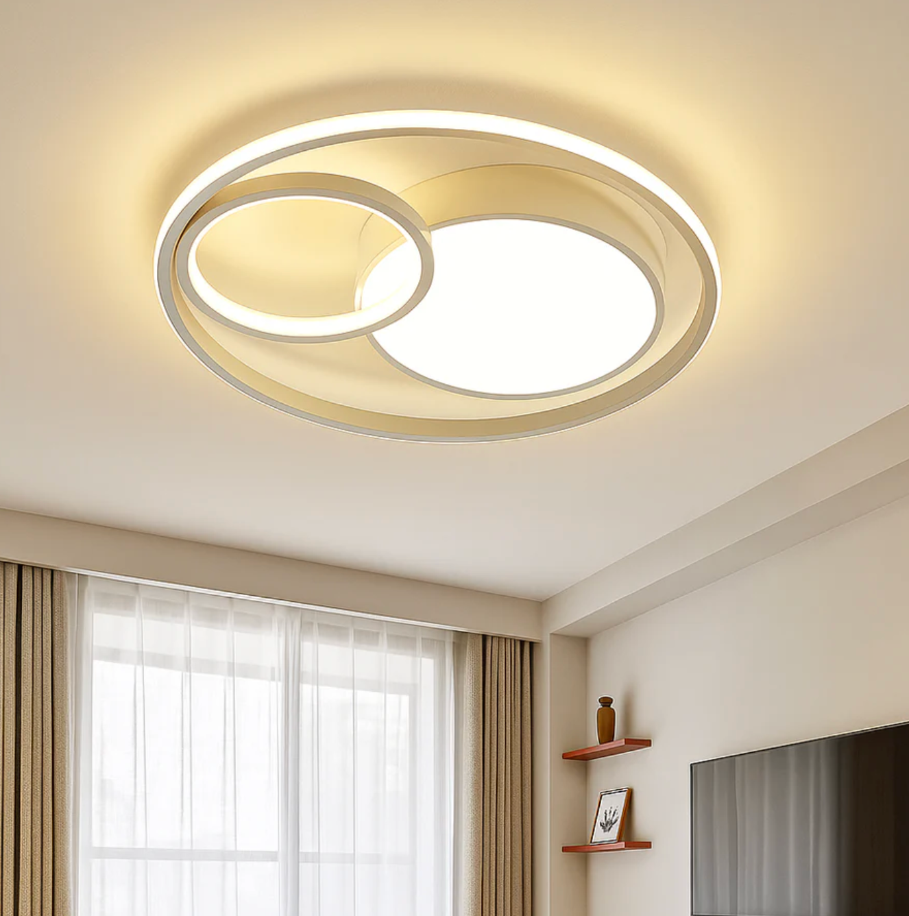 Modern LED ceiling lamp - designer ceiling lamp with rings 0