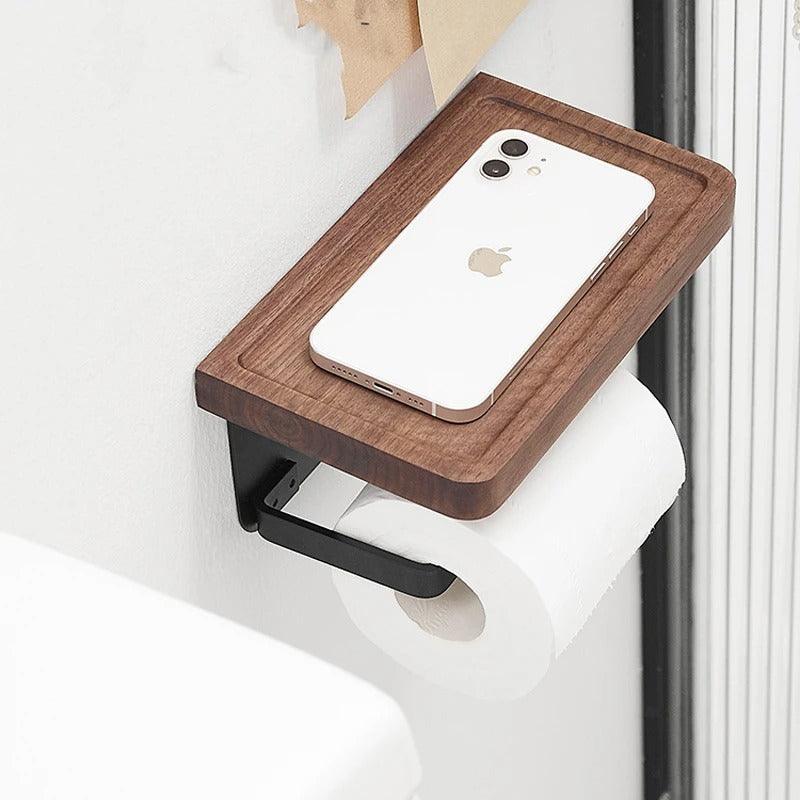 Bamboo Toilet Paper Holder | Wall Mounted, Solid Wood 3