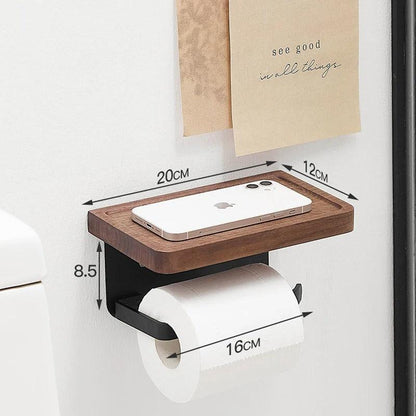 Bamboo Toilet Paper Holder | Wall Mounted, Solid Wood 4