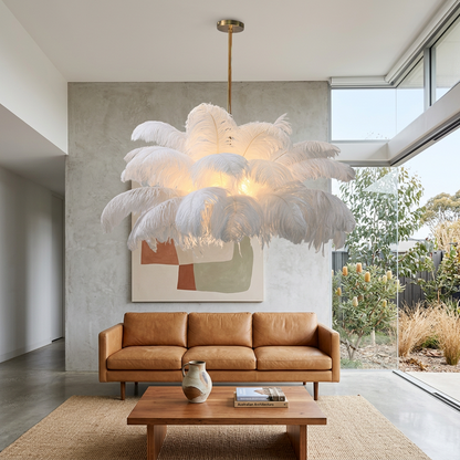 Elara Haus Modern Plume Monolith – Minimalist Artistic Feather Pendant Light