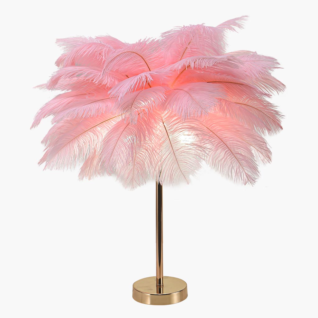 Ostrich feather table lamp, minimalist, 3 colors 0