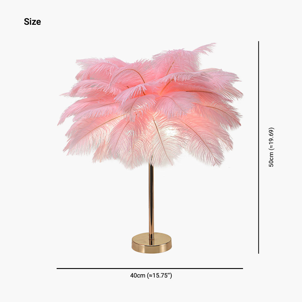 Ostrich feather table lamp, minimalist, 3 colors 6
