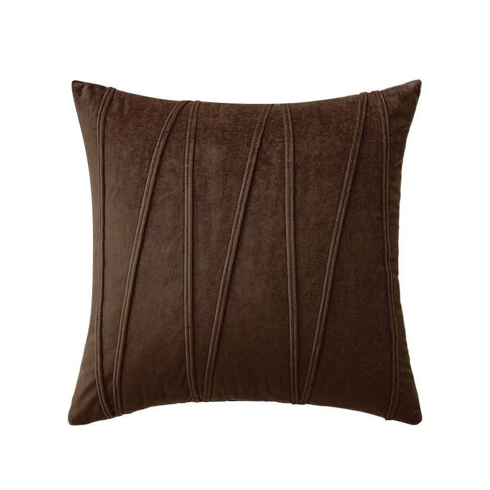 Velmire - Velvet Cushion Cover with Wavy Line Design 45x45cm 3