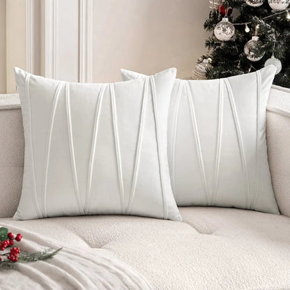 Velmire - Velvet Cushion Cover with Wavy Line Design 45x45cm 6