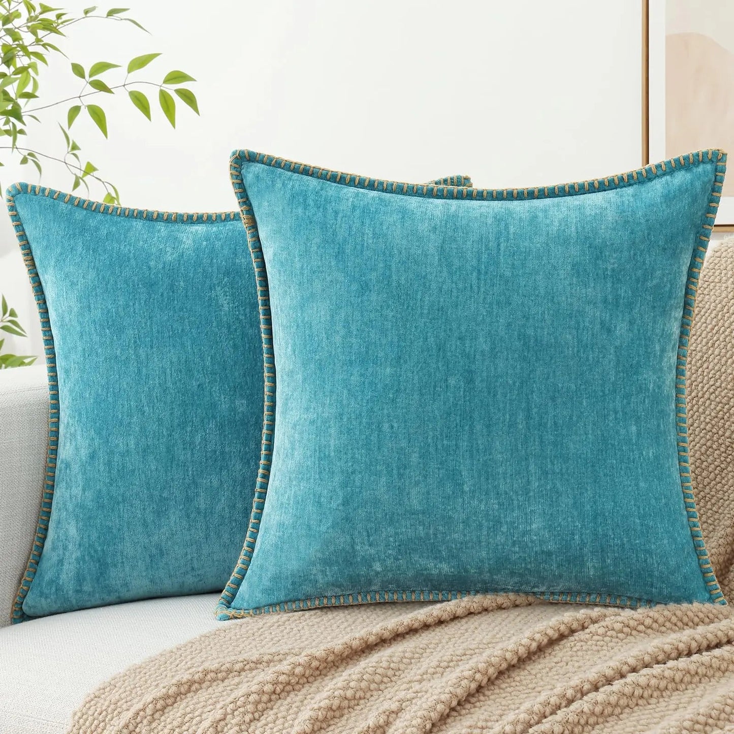 Liorenn - Chenille Decorative Cushion Cover with Stitched Edge 9