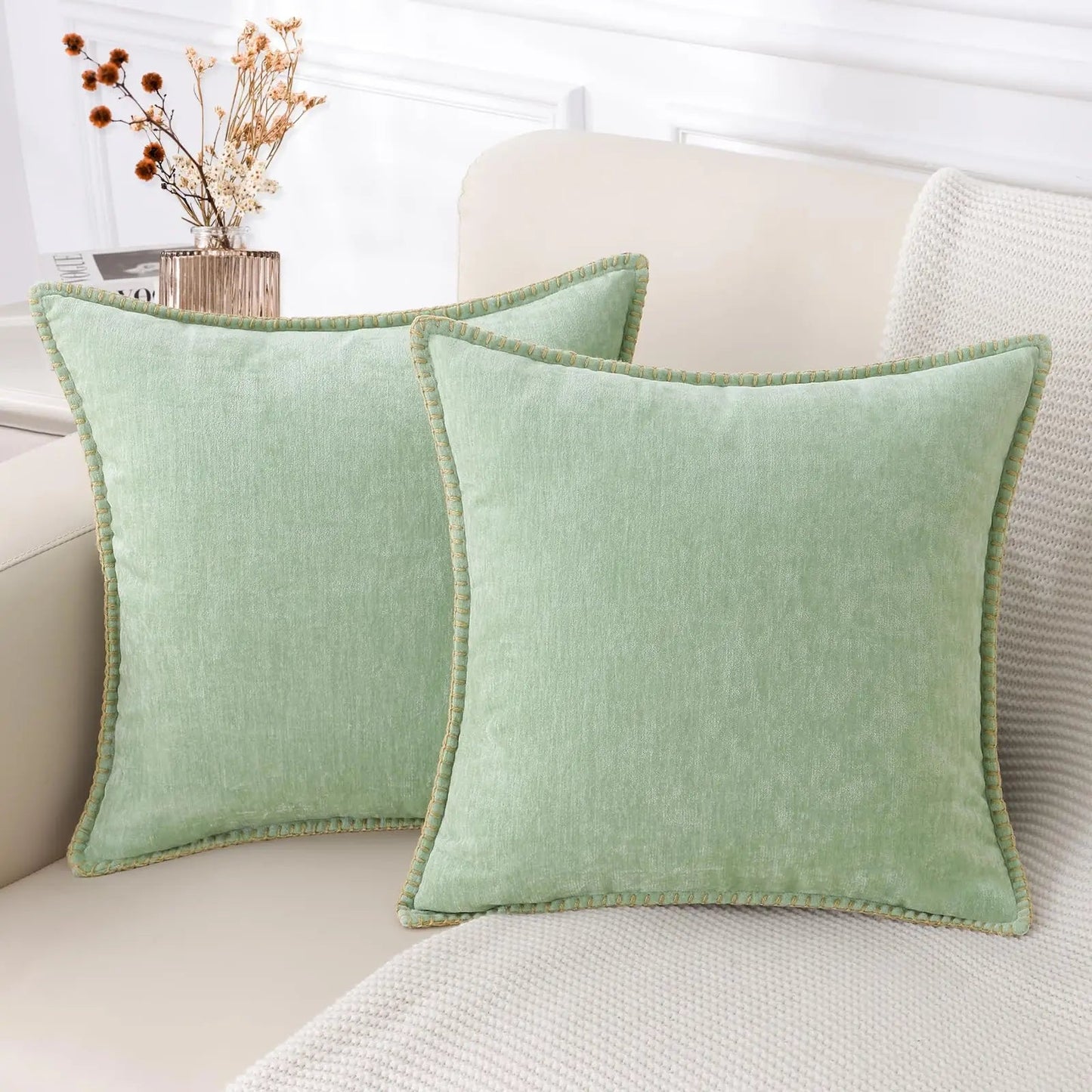Liorenn - Chenille Decorative Cushion Cover with Stitched Edge 13