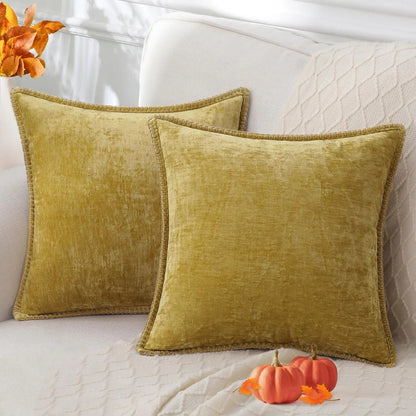 Liorenn - Chenille Decorative Cushion Cover with Stitched Edge 14