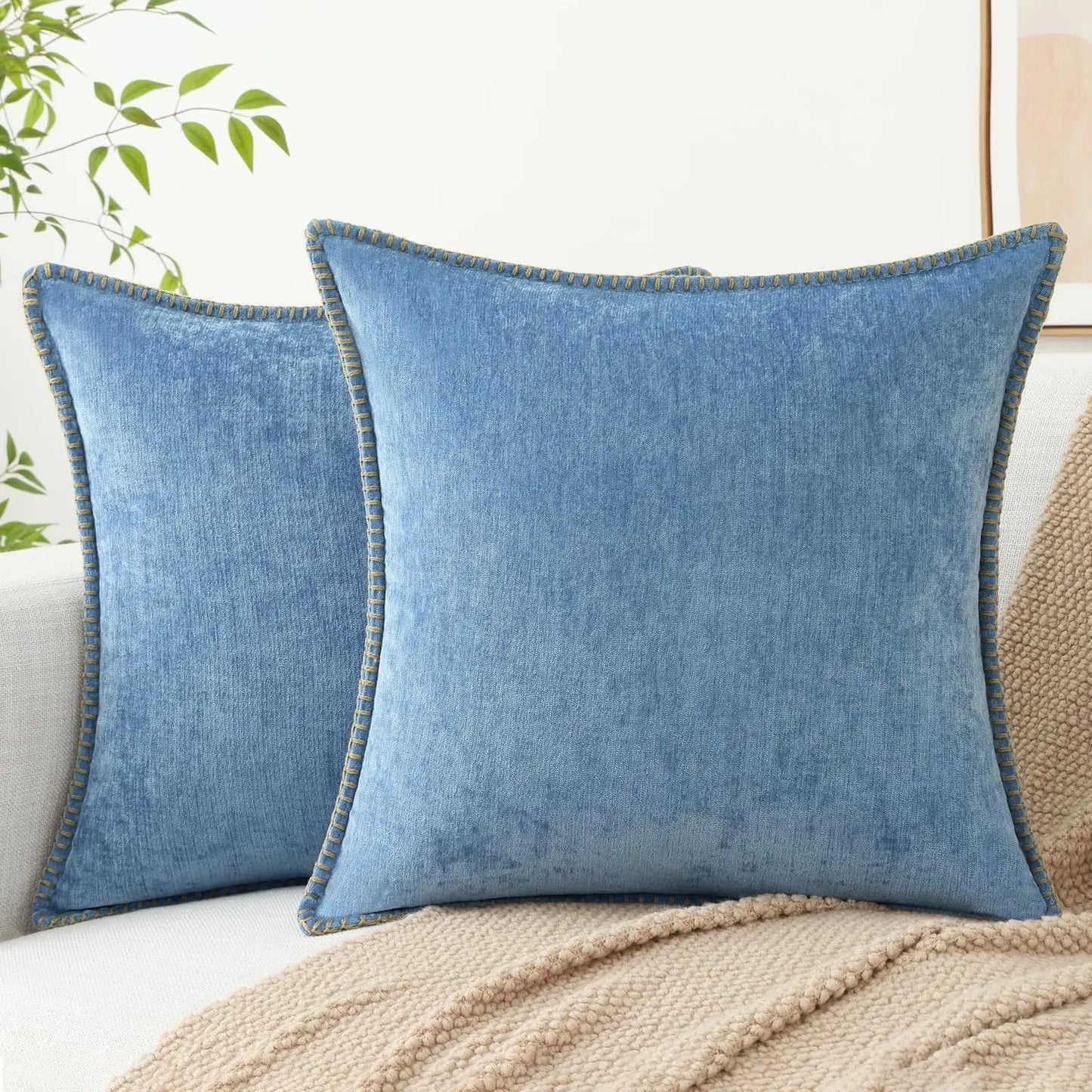 Liorenn - Chenille Decorative Cushion Cover with Stitched Edge 15