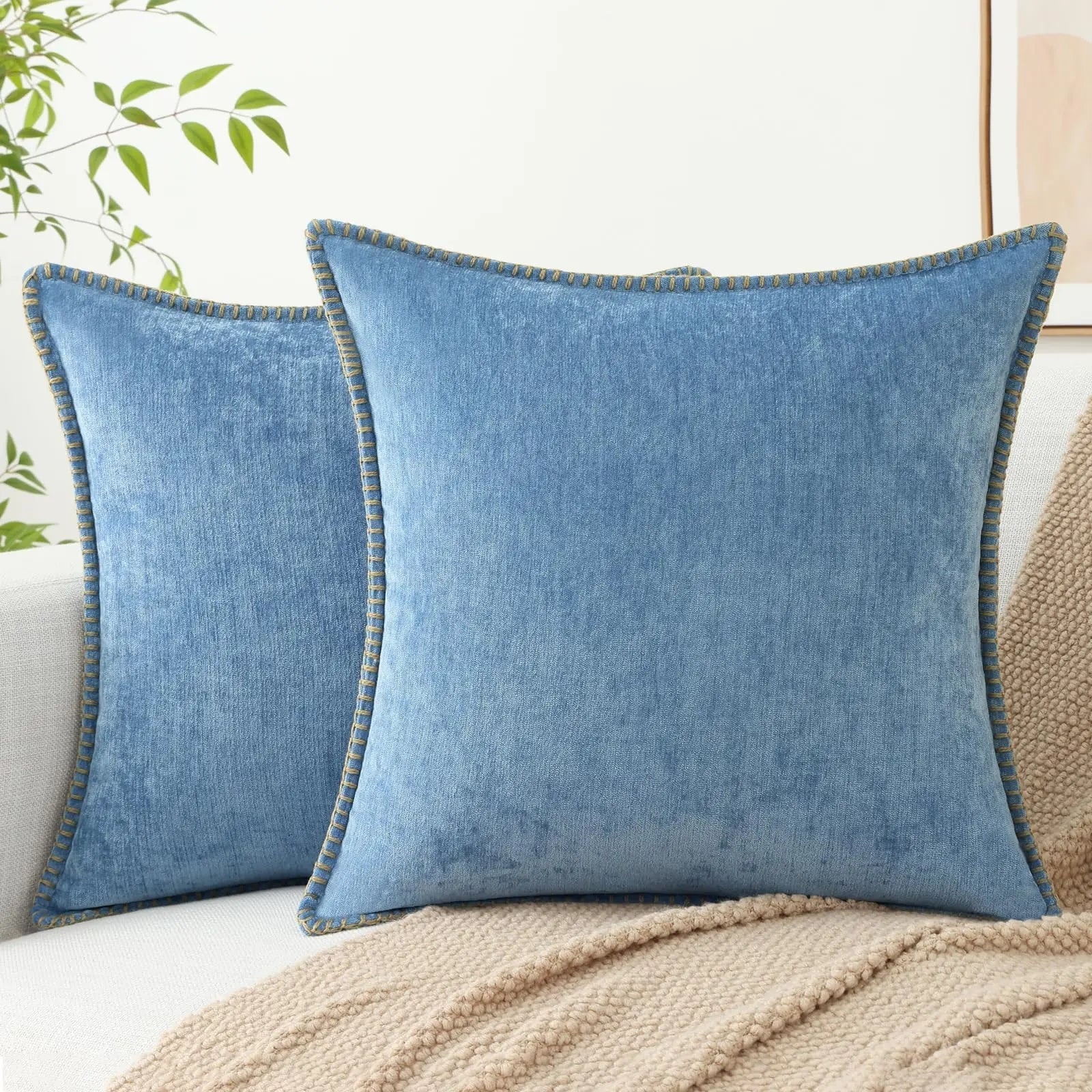 Liorenn - Chenille Decorative Cushion Cover with Stitched Edge 15