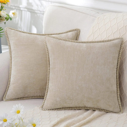 Liorenn - Chenille Decorative Cushion Cover with Stitched Edge 3