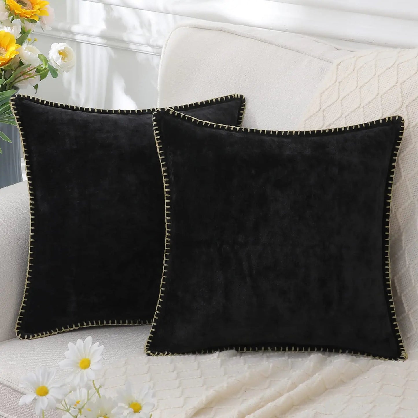 Liorenn - Chenille Decorative Cushion Cover with Stitched Edge 4