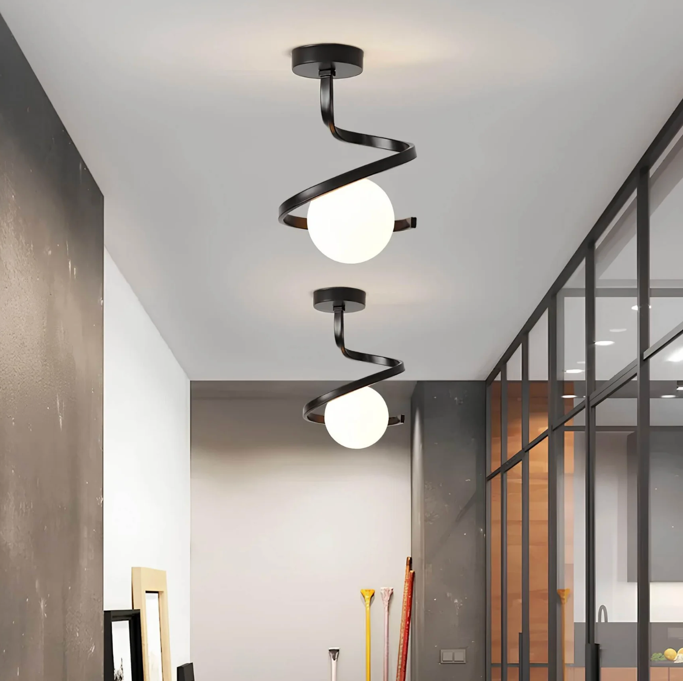 Spiral ceiling lamp - lamp with a spherical shape 3