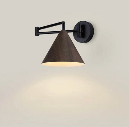 Modern wall sconce with a wooden shade – minimalist wall lamp 8