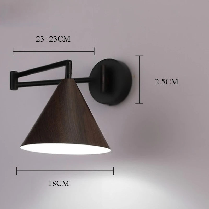 Modern wall sconce with a wooden shade – minimalist wall lamp 6