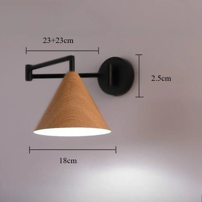 Modern wall sconce with a wooden shade – minimalist wall lamp 7