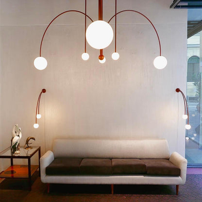 Elara Haus Modern Symphony Chandelier - Geometric Multi-Arm Glass Light
